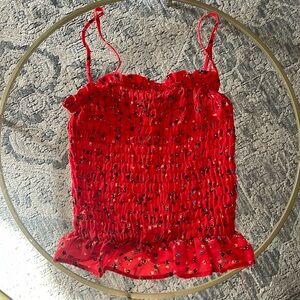 Red Floral Top